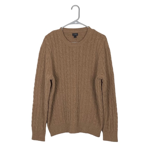 J crew lambs wool sweater size large camel color - Picture 1 of 7